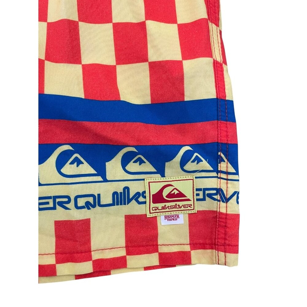 Quiksilver Stranger Things The Echo Beach Volley Shorts Red/Yellow Size XL - Picture 8 of 11